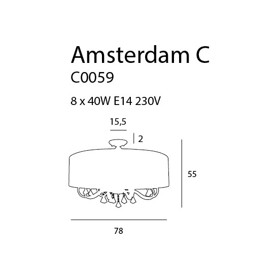 Maxlight Plafon Amsterdam 80 cm C0059