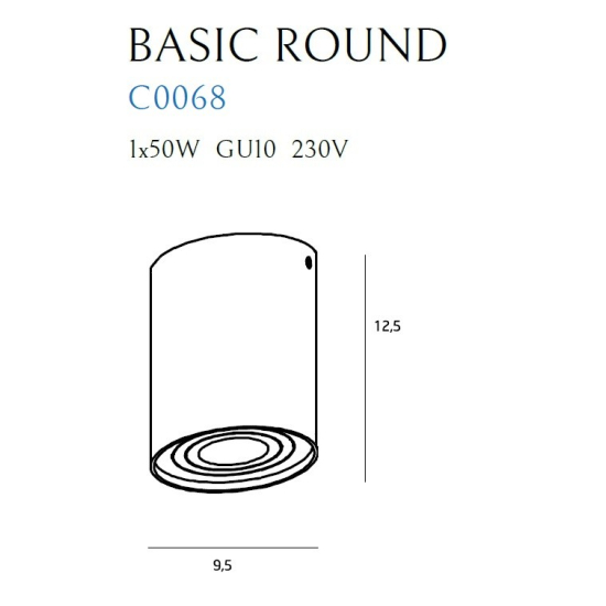 Maxlight Lampa Sufitowa Basic Round Czarna C0068