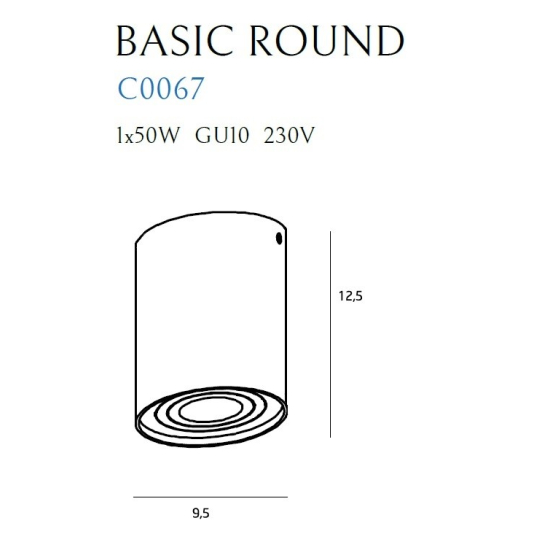 Maxlight Lampa Sufitowa Basic Round Biała C0067