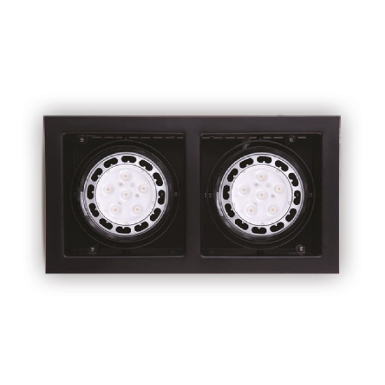 Maxlight Oprawa Wpustowa Matrix II Czarna Ar111 GU10 230V H0049