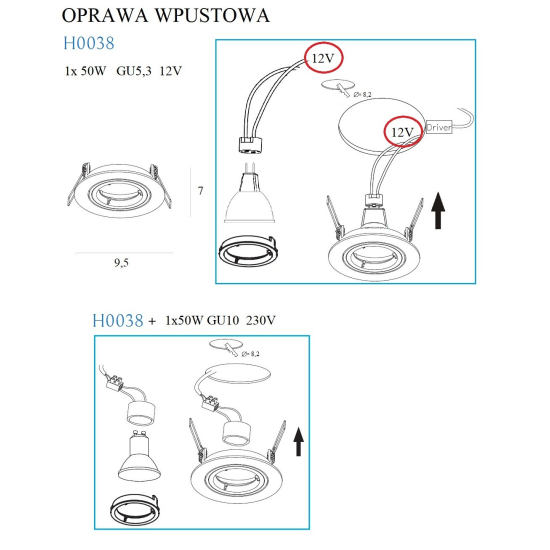 Maxlight Oprawa Wpustowa Fine Okrągła Chrom H0038