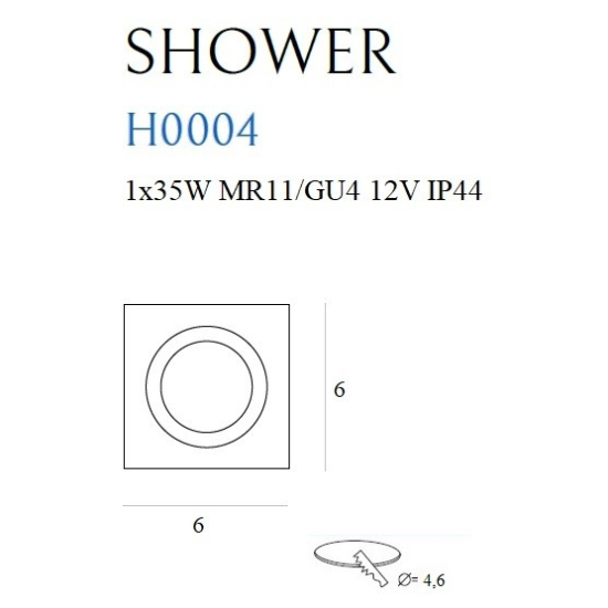 Maxlight Oprawa Wpustowa Shower IP54 H0004