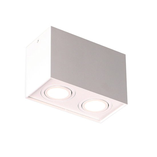 Maxlight Lampa Sufitowa Basic Square Biała Podwójna C0088