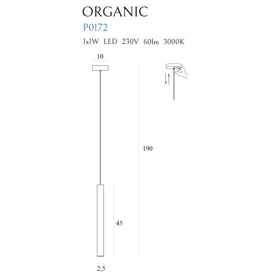 Maxlight Lampa Wisząca Organic I Chrom P0172