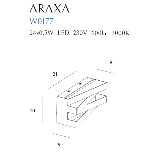 Maxlight Kinkiet Araxa Biały W0177