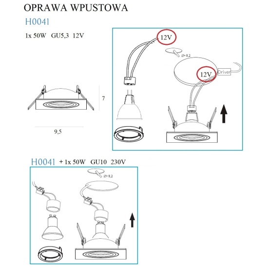 Maxlight Oprawa Wpustowa Fine Kwadratowa Chrom H0041