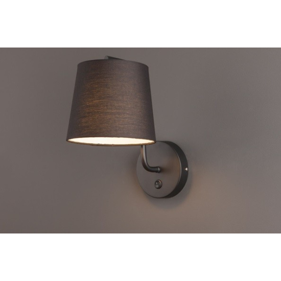 Maxlight Kinkiet Chicago Czarny + Czarny Abażur W0194