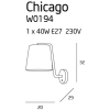 Maxlight Kinkiet Chicago Czarny + Czarny Abażur W0194