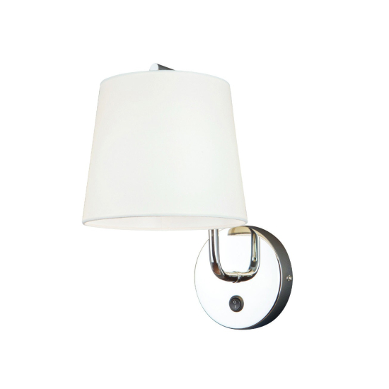 Maxlight Kinkiet Chicago Chrom + Biały Abażur W0195