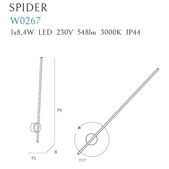 Maxlight Kinkiet Spider Black W0267