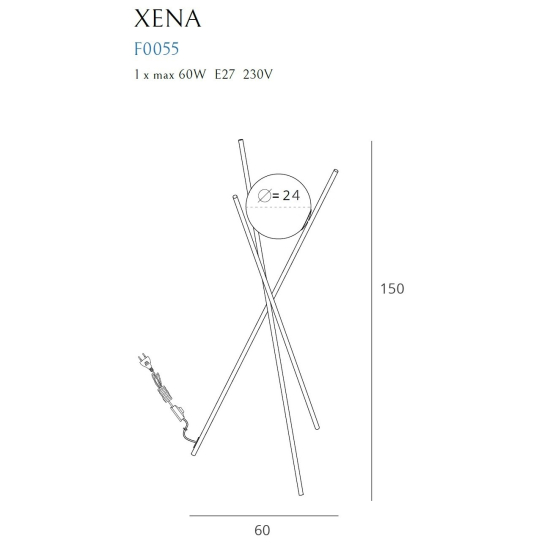 Maxlight Lampa Podłogowa Xena F0055