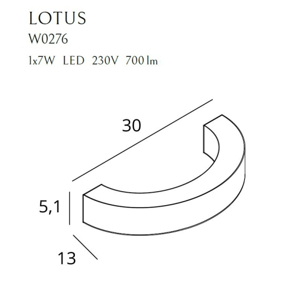 Maxlight Kinkiet Lotus 7W Złoty W0276