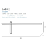 Maxlight Kinkiet Sabre 91 cm Czarny IP23, Ściemnialny Z Włącznikiem Dotykowym w0283