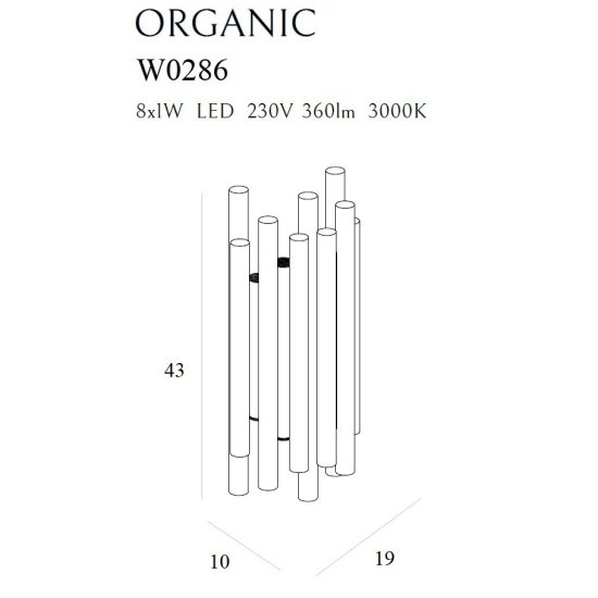 Maxlight Kinkiet Organic Czarny W0286