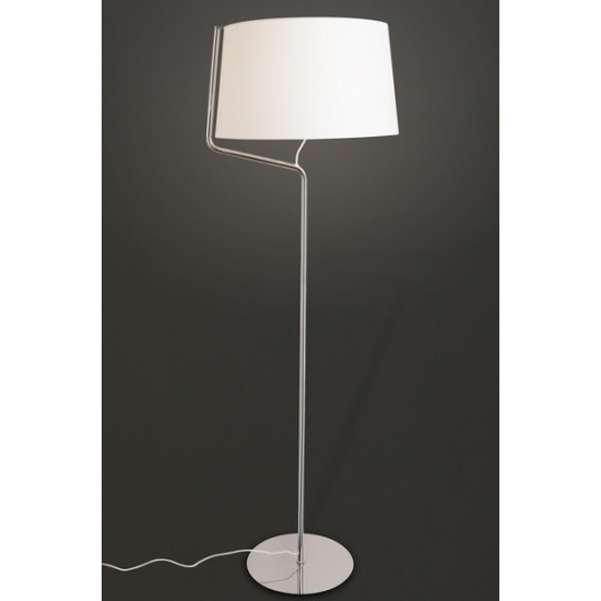 Maxlight Lampa Podłogowa Chicago Chrom + Biały Abażur F0037