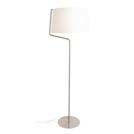 Maxlight Lampa Podłogowa Chicago Chrom + Biały Abażur F0037