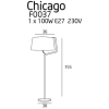 Maxlight Lampa Podłogowa Chicago Chrom + Biały Abażur F0037