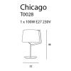 Maxlight Lampa Stołowa Chicago Biała + Biały Abażur T0028