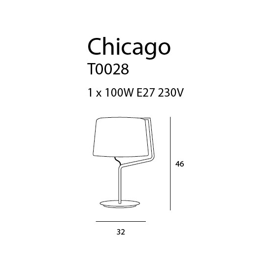 Maxlight Lampa Stołowa Chicago Biała + Biały Abażur T0028
