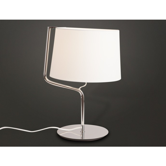 Maxlight Lampa Stołowa Chicago Chrom + Biały Abażur T0030