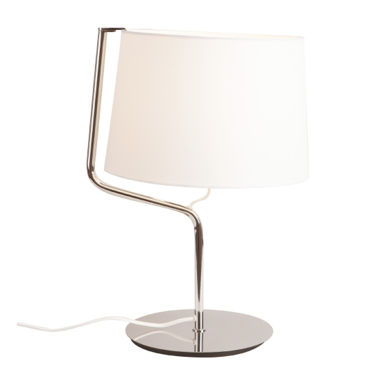 Maxlight Lampa Stołowa Chicago Chrom + Biały Abażur T0030