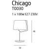 Maxlight Lampa Stołowa Chicago Chrom + Biały Abażur T0030