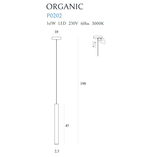 Maxlight Lampa Wisząca Organic I Biała P0202
