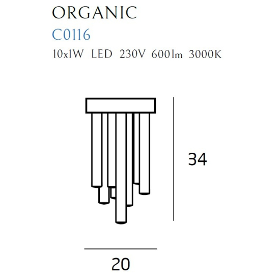 Maxlight Plafon Organic Miedź Mały C0116