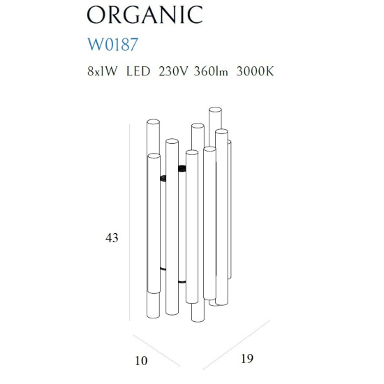 Maxlight Kinkiet Organic Złoty W0187