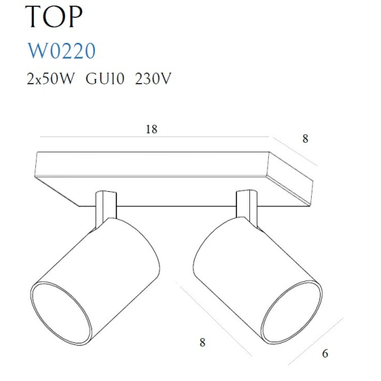 Maxlight Kinkiet Top2 Biały W0220