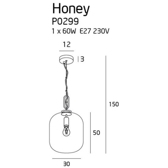 Maxlight Lampa Wisząca Honey Amber P0299