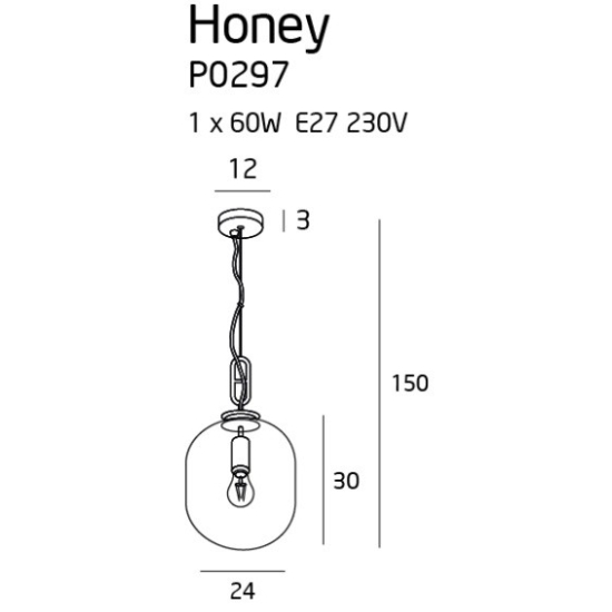 Maxlight Lampa Wisząca Honey Amber P0297