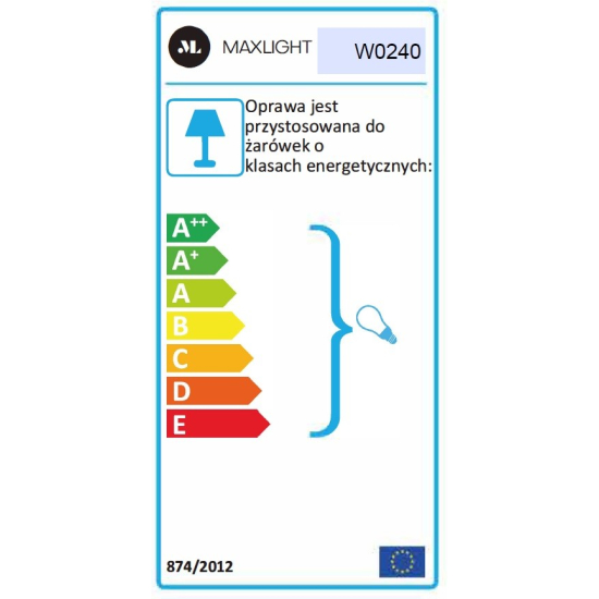 Maxlight Kinkiet Florence Mosiądz W0240