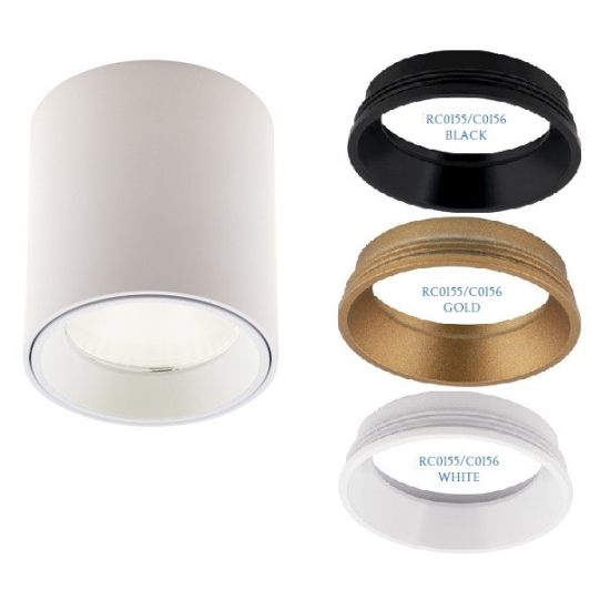 Maxlight Lampa Sufitowa Tub Okrągły Biały+ Pierścień Ozdobny Biały RC0155/C0156 White C0155