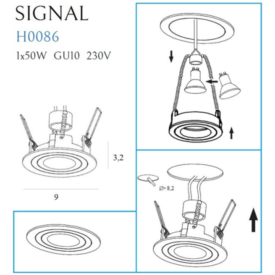 Maxlight Oprawa Podtynkowa Signal I Czarna H0086