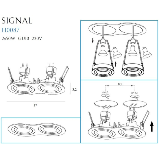Maxlight Oprawa Podtynkowa Signal II Czarna H0087