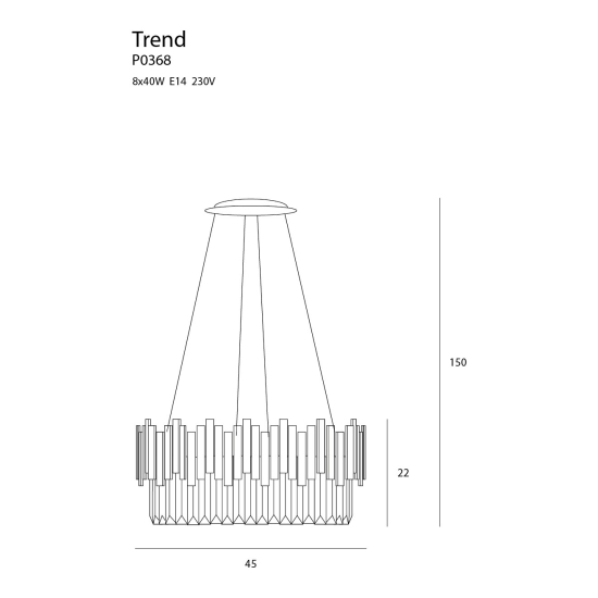 Maxlight Lampa Wisząca Trend 45Cm P0368