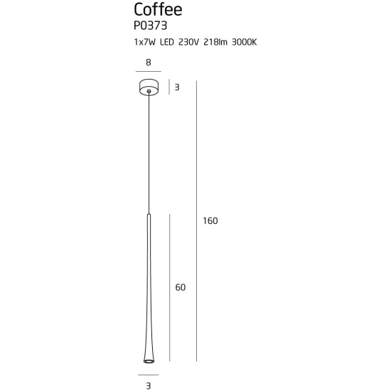 Maxlight Lampa Wisząca Coffee Black Duża P0373