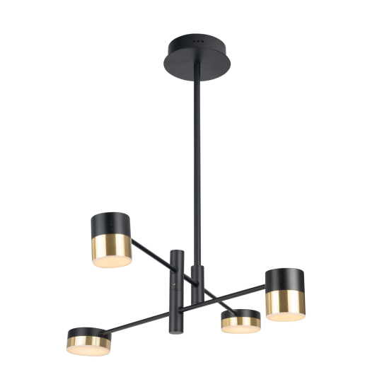 Maxlight Lampa Wisząca Puma LED 4X 7W Czarny/Złoty P0404