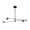 Maxlight Lampa Wisząca Puma LED 4X 7W Czarny/Drewno P0406