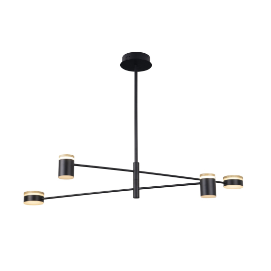 Maxlight Lampa Wisząca Puma LED 4X 7W Czarny/Drewno P0406