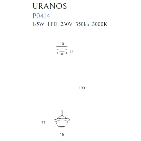 Maxlight Lampa Wisząca Uranos Czarny P0414