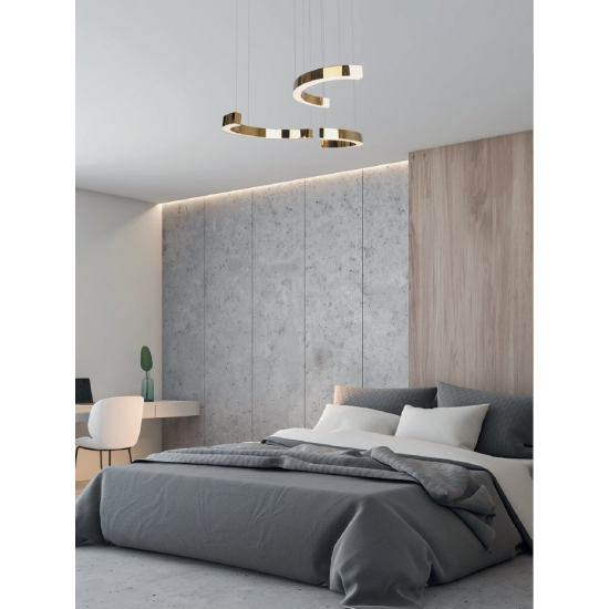 Maxlight Lampa Wisząca Lotus 40W Złota Ściemnialna P0394D