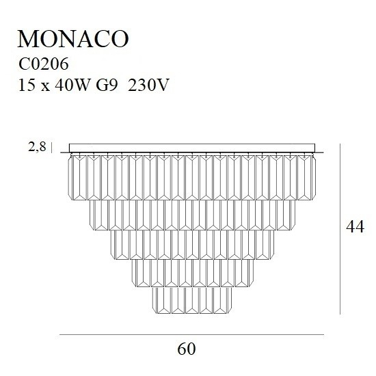 Maxlight Plafon Monaco Złoty Ø 60 cm C0206