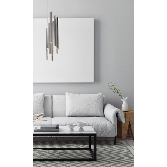 Maxlight Lampa Wisząca Organic 10X Chrom Mała Ściemnialna P0206D