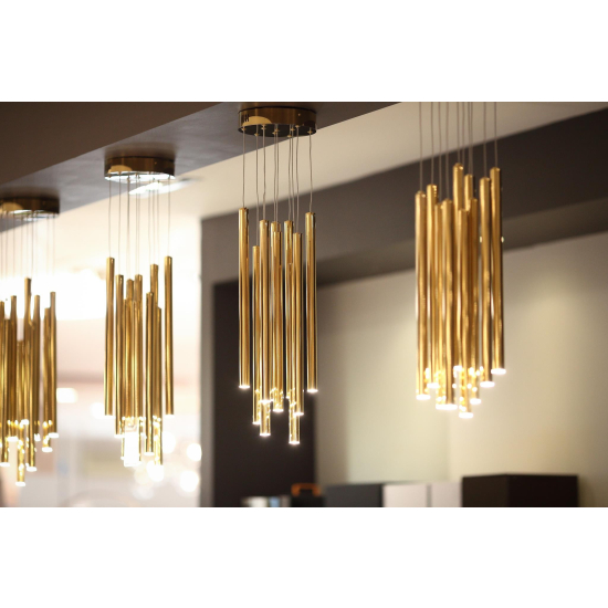 Maxlight Lampa Wisząca Organic 10X Złota Mała Ściemnialna P0265D
