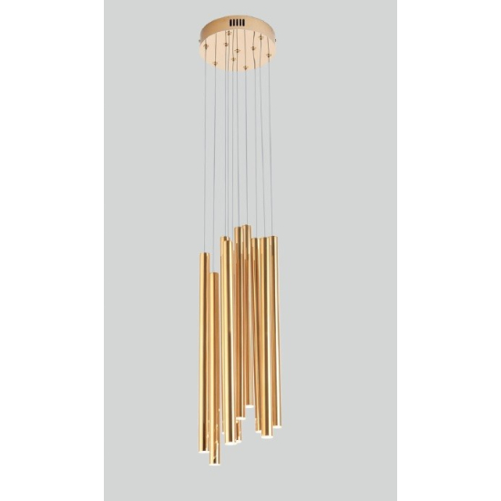 Maxlight Lampa Wisząca Organic 10X Złota Mała Ściemnialna P0265D