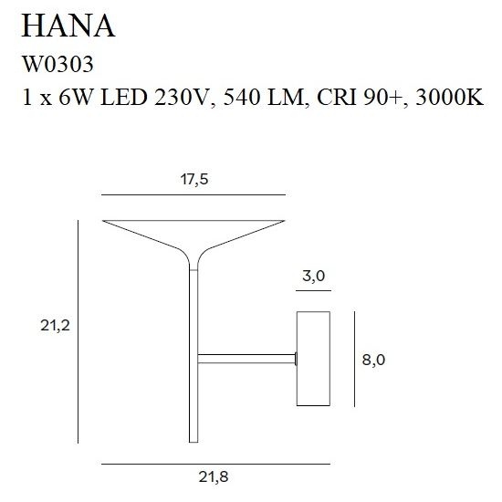 Maxlight Kinkiet Hana Czarny W0303