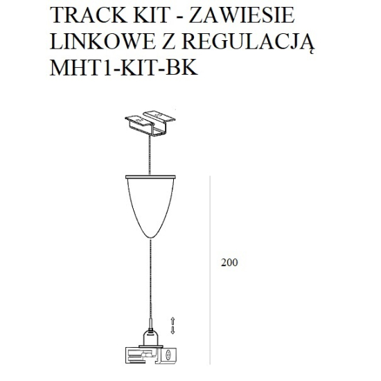 Maxlight Track Kit Zawieszenie Linkowe Z Regulacją 2,0 M Czarne MHT1-KIT-BK