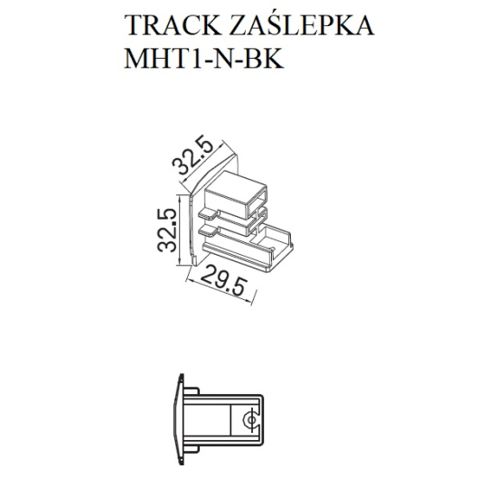 Maxlight Zaślepka Maskująca Do Szyny Czarna MHT1-N-BK
